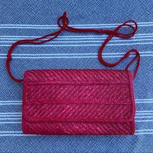 Vintage red straw Genie shoulder bag
